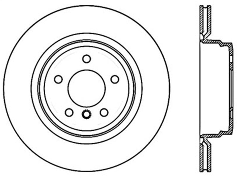 StopTech Power Slot 06 BMW 325 Series/07-09 328 Series Rear Left Cryo Slotted Rotor