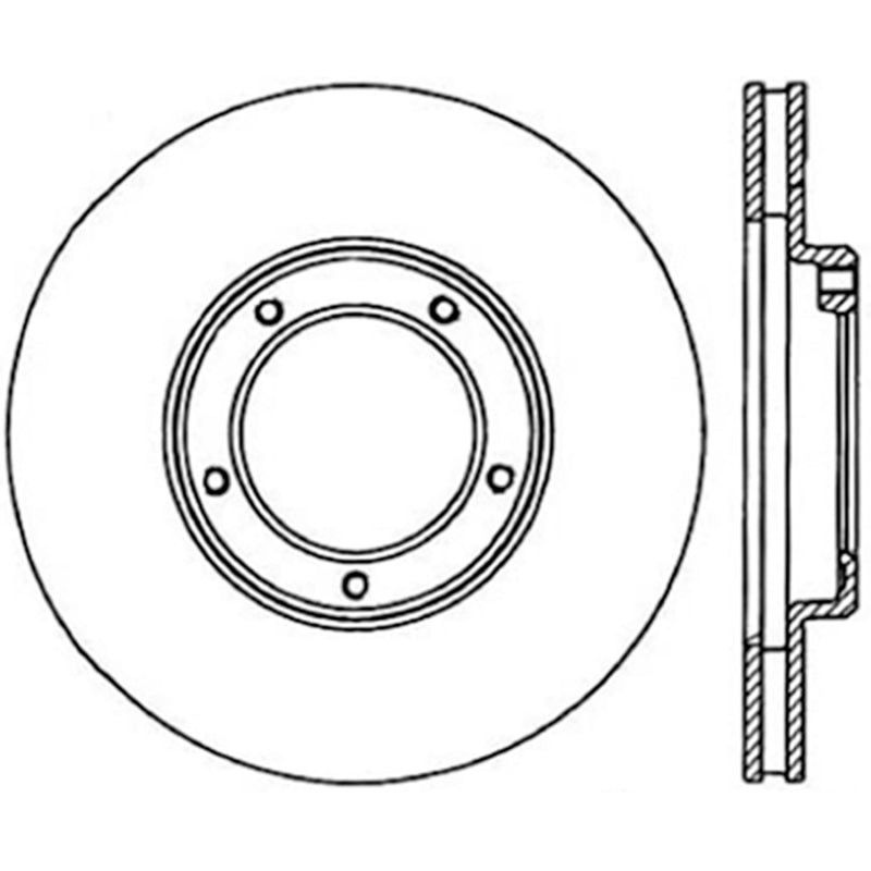 StopTech Power Slot 95-04 Toyota Tacoma 5 Lugs Front Right Slotted CRYO Rotor