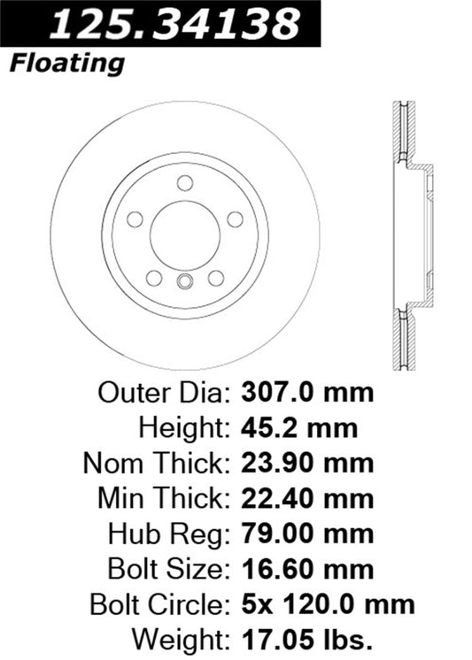 Centric 11-16 Mini Countryman Premium Front CryoStop Brake Rotor