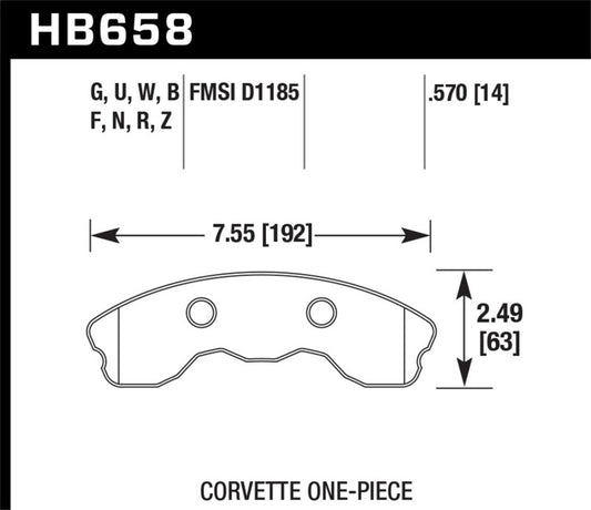 Hawk 06-10 Chevy Corvette (Improved Pad Design) Front HPS Sreet Brake Pads