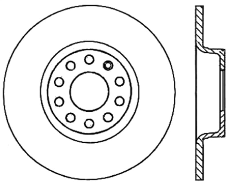 StopTech 06-10 Audi A3 / 09 VW CC (Passat CC)/06-09 GTI Mk V Cryo-Stop Left Rear Slotted Rotor