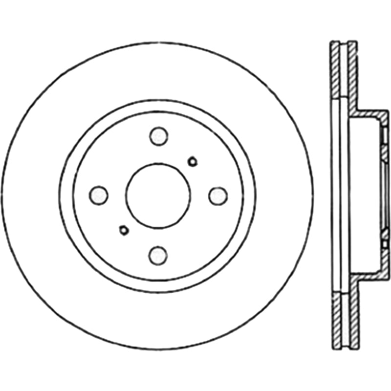 StopTech 90-92 GEO Prizm Cryo Sport Slotted Vented Front Right Brake Rotor
