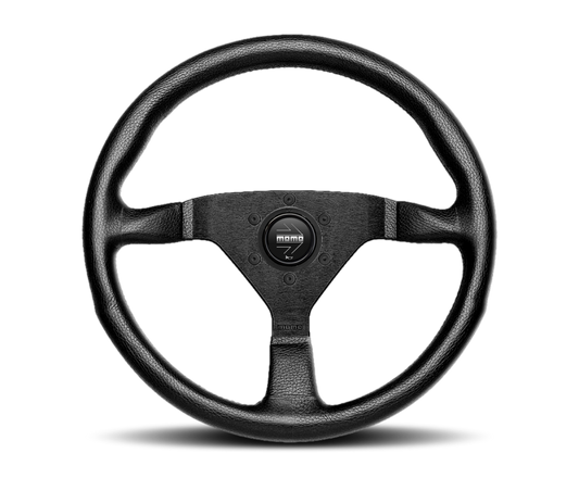 Momo Montecarlo Steering Wheel 320 mm - Black Leather/Black Stitch/Black Spokes