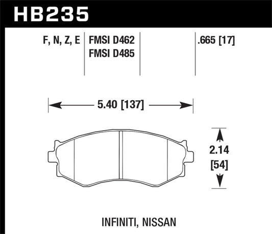 Hawk 91-96 Infiniti G20/ Nissan 240SX/ Sentra Performance Ceramic Street Front Brake Pads