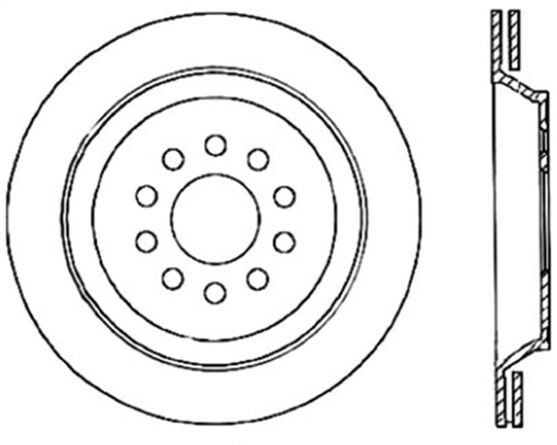 StopTech Power Slot 04-09 Audi S4 Left Rear Cryo Slotted Rotor
