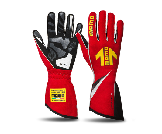 Momo Corsa R Gloves Size 8 (FIA 8856-2000)-Red