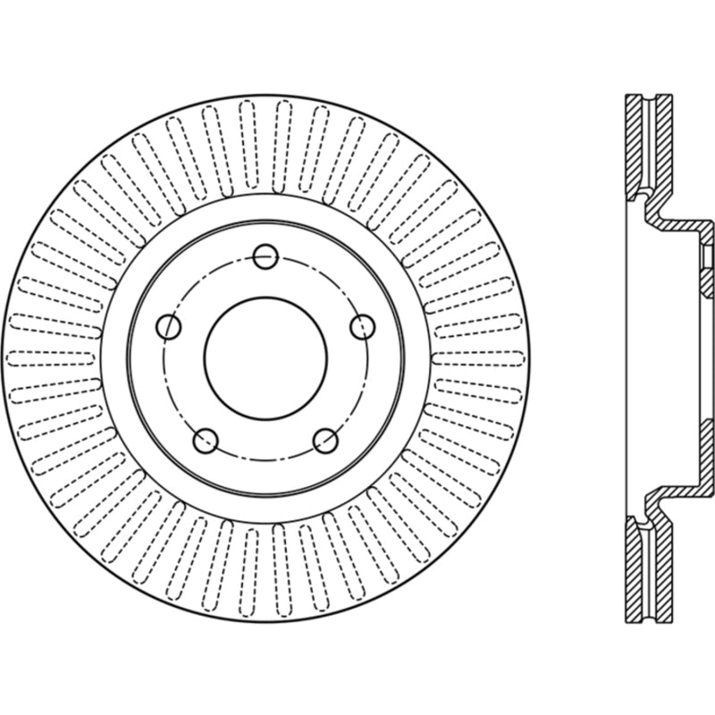 StopTech Slotted Sport Front Right Brake Rotor 13-15 Nissan Altima