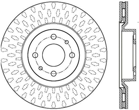 Stoptech Premium Cryo Front Brake Rotor 12-14 Fiat 500