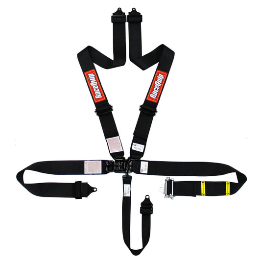 RaceQuip L & L 5pt Ratchet Harness Black