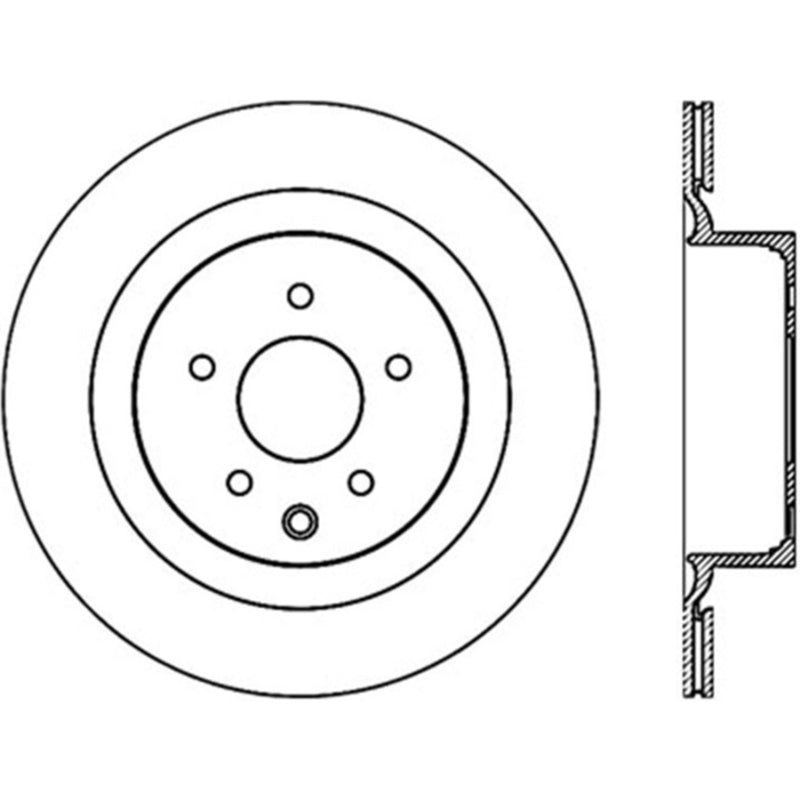 StopTech Power Slot 08-13 Infiniti G37 / 14-16 Infiniti Q60 Slotted Left Rear Cryo Rotor