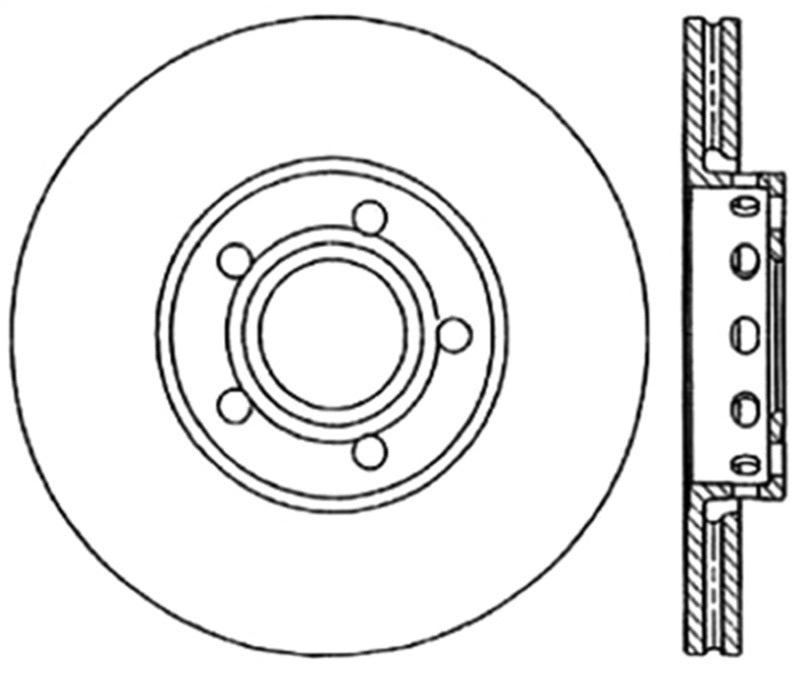 StopTech Power Slot 96-7/04 Audi A4/A4 Quattro / 95-01 A6/A6 Quattro CRYO Front Right Slotted Rotor