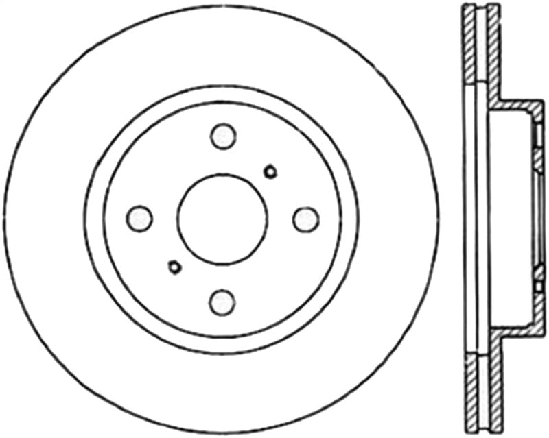StopTech 90-92 GEO Prizm Cryo Sport Slotted Vented Front Right Brake Rotor