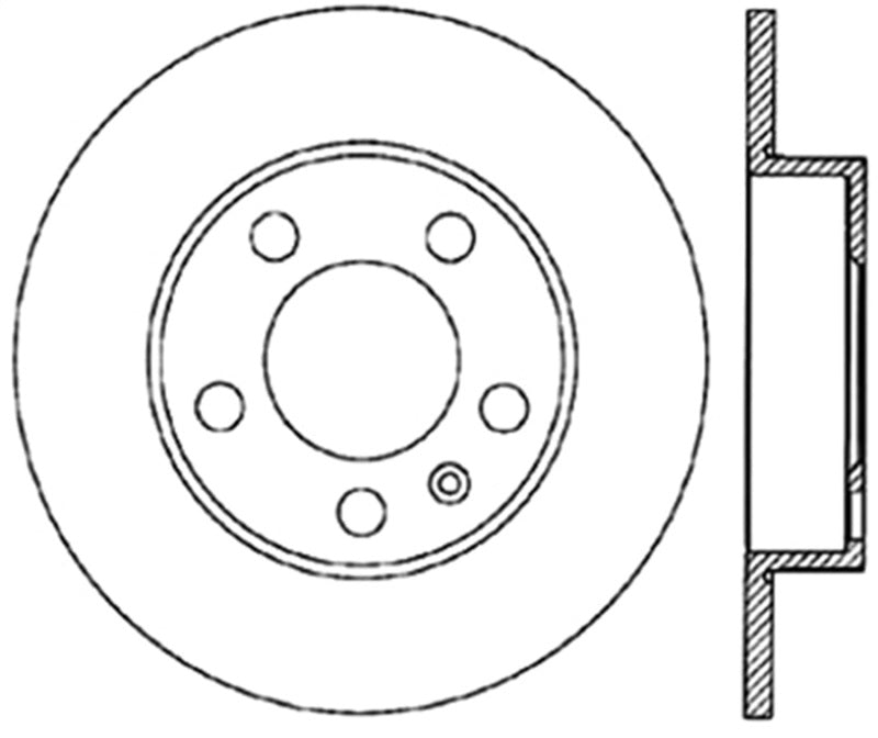 StopTech Power Slot 3/99-06 Audi TT (exc Quattro) / 12/98-10 VW Golf Left Rear Slotted CRYO Rotor