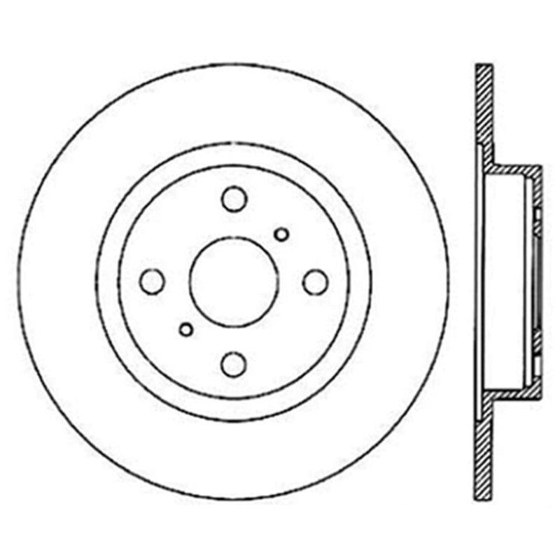 StopTech Power Slot 87-89 Toyota MR2/MR2 Spyder (Exc. Turbo) Rear Left Cryo Slotted Rotor